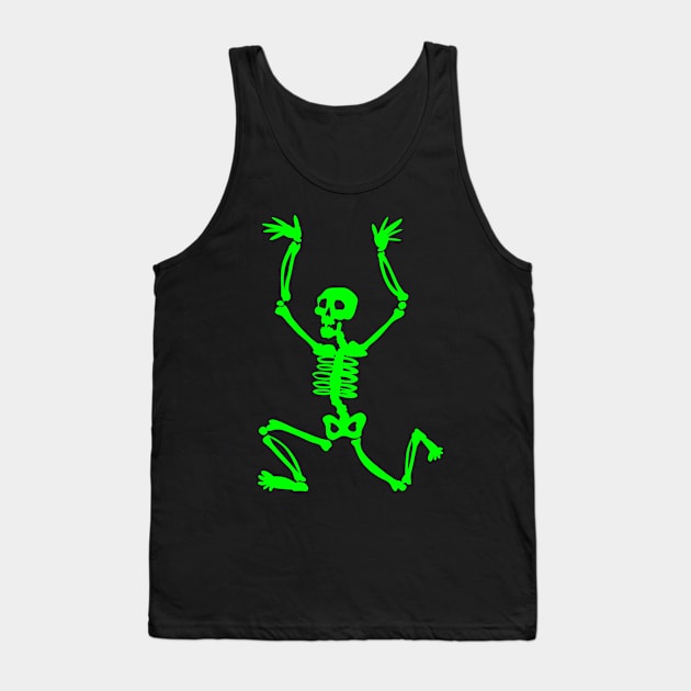 Running Skeleton Green Silhoette Tank Top by saradaboru